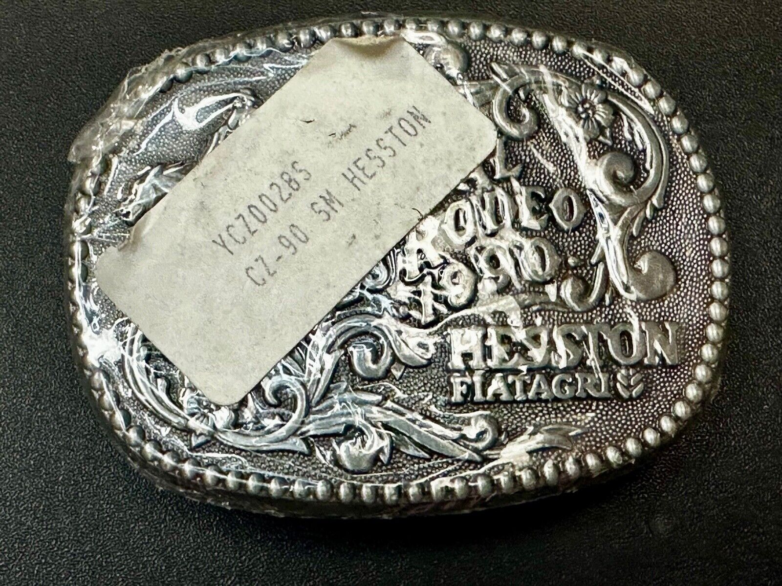 1990 NFR National Finals Rodeo  NOS Youth Size Hesston Commemorative Belt Buckle