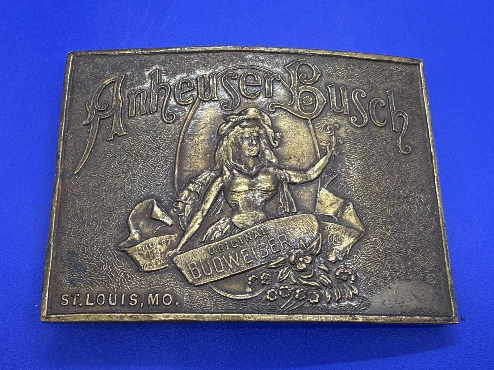 Anheuser Busch Original Budweiser St. Louis Mo. Promo Belt Buckle Bergamot B-168