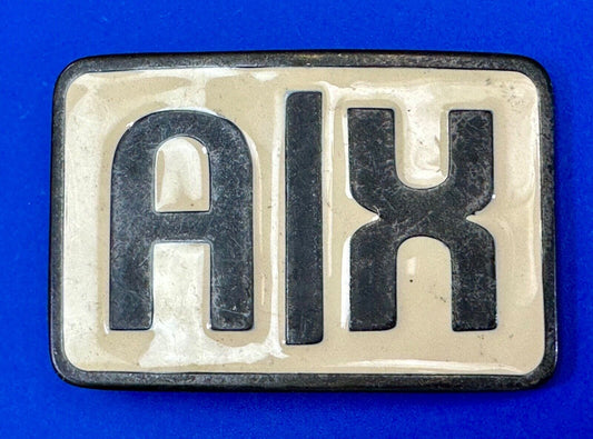 AX belt buckle.  unknown to me - Estate Find