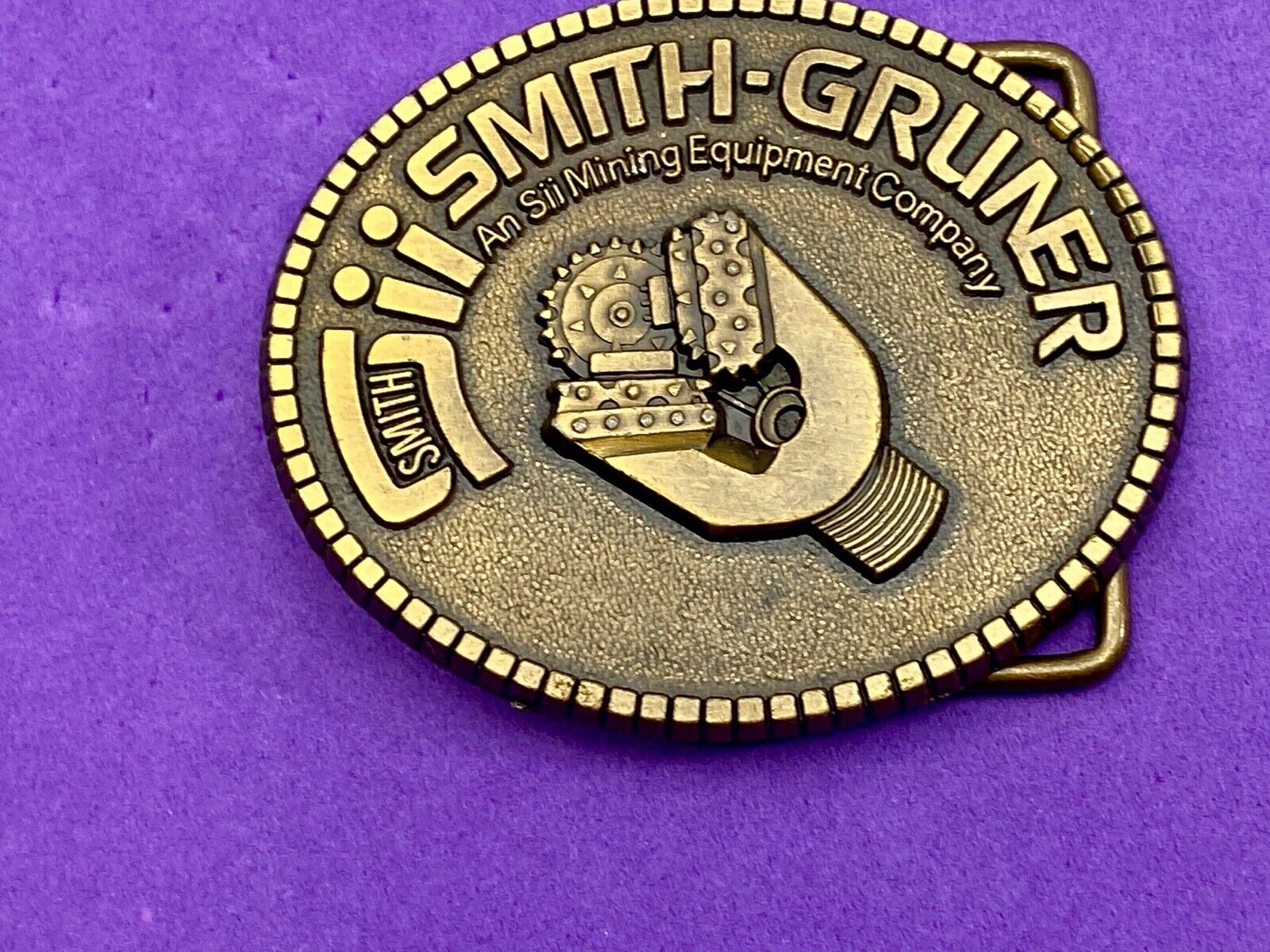 VINTAGE 1970s **SMITH-GRUNER SII MINING EQUIPMENT COMPANY** BELT BUCKLE