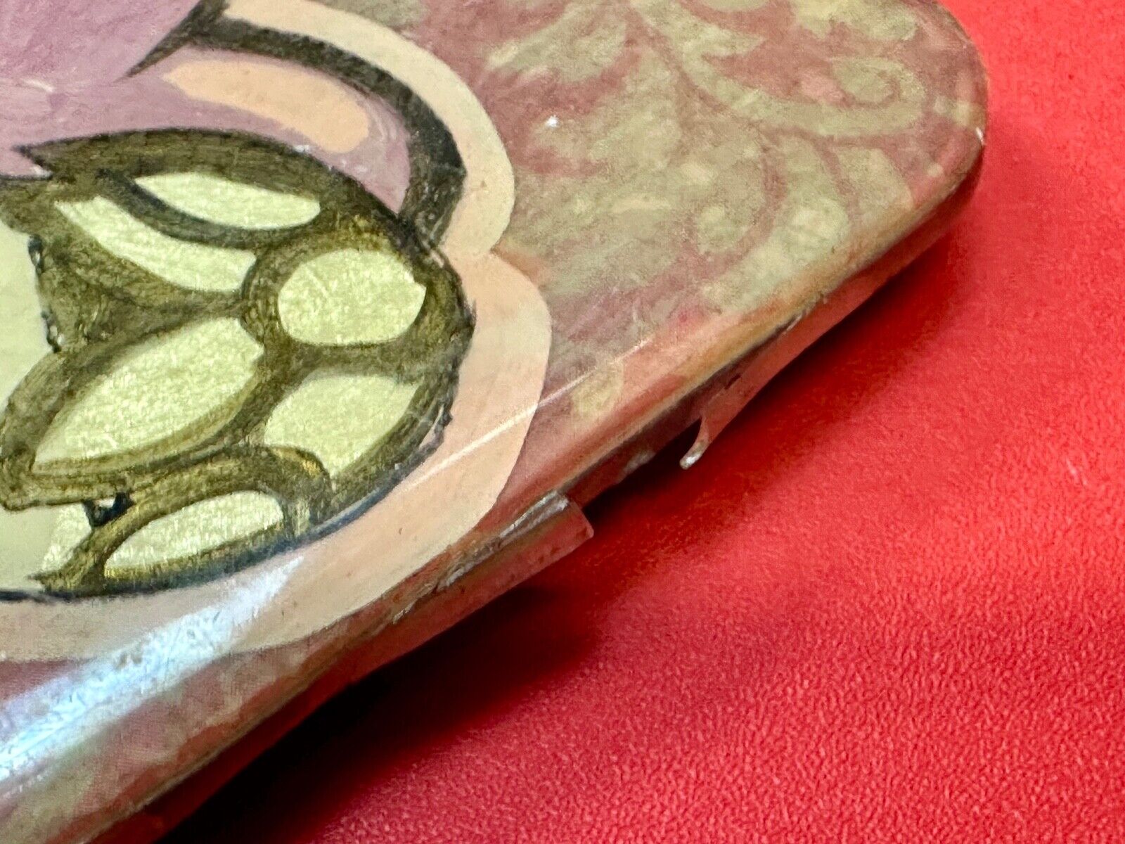 Vintage HEART with wings Mexican Collage belt buckle by artisan Nikki Zabicki