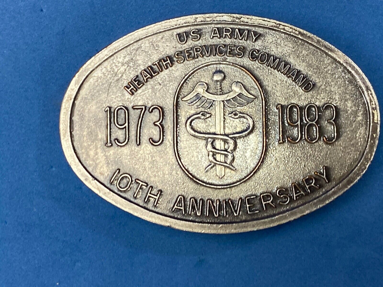 America US Army Health Services Command tenth anniversary BELT BUCKLE #1350