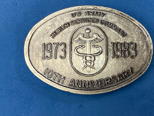 America US Army Health Services Command tenth anniversary BELT BUCKLE #1350