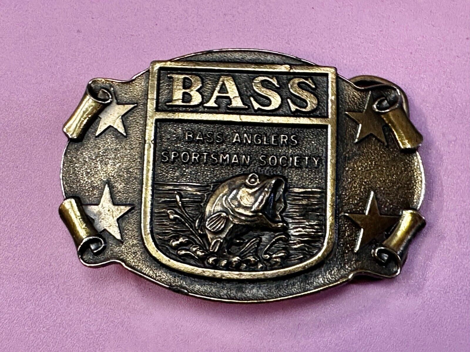 Bass Anglers Sportsman Society Fishing Club Belt Buckle