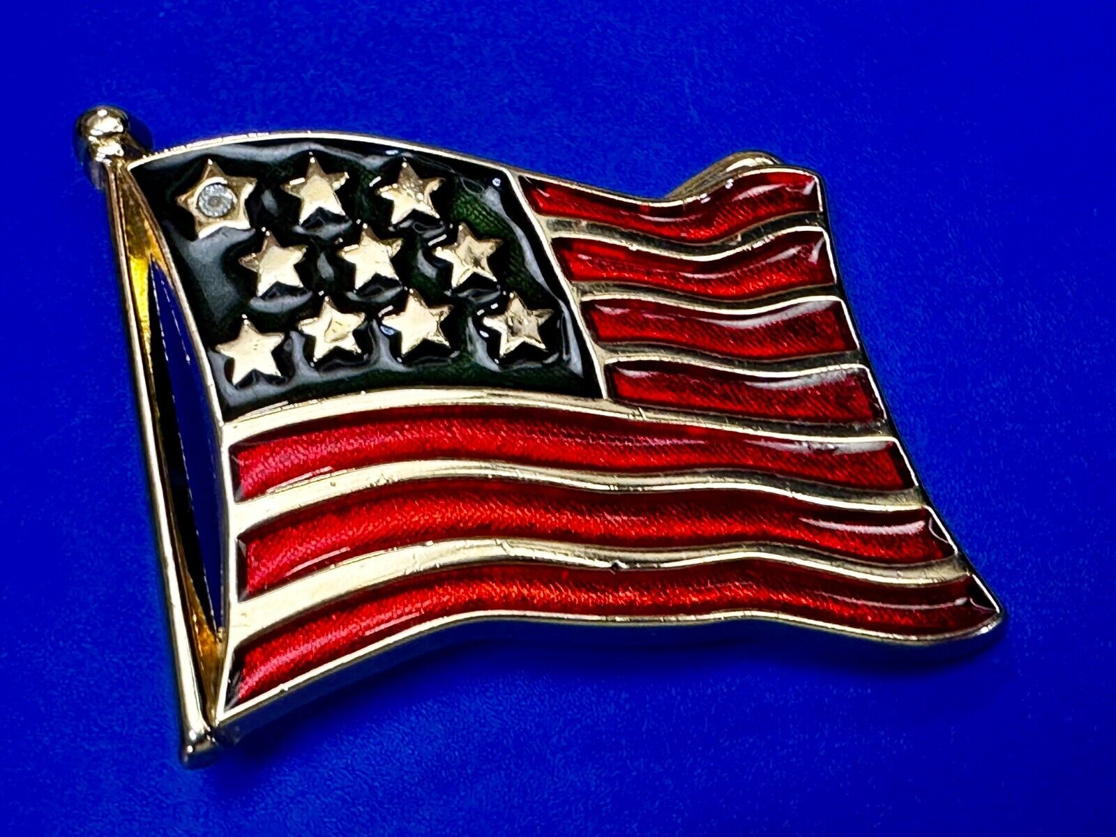 American Flag USA Stars and Stripe Enameled Patriotic United States Belt Buckle