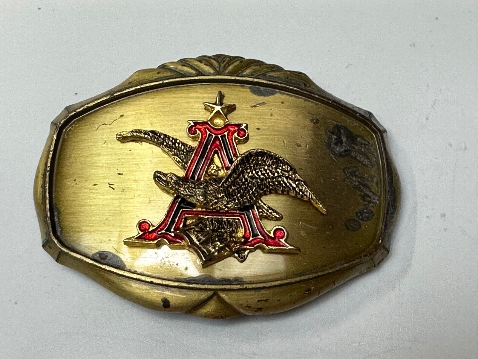 ANHEUSER BUSCH Vintage 1978 Beer Collectors Brewery Raintree Belt Buckle