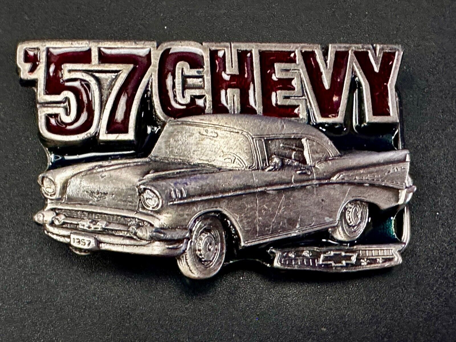 1957 Chevy Bel Air Belt Cutout Vtg 1989 Car Collector Belt Buckle Great American