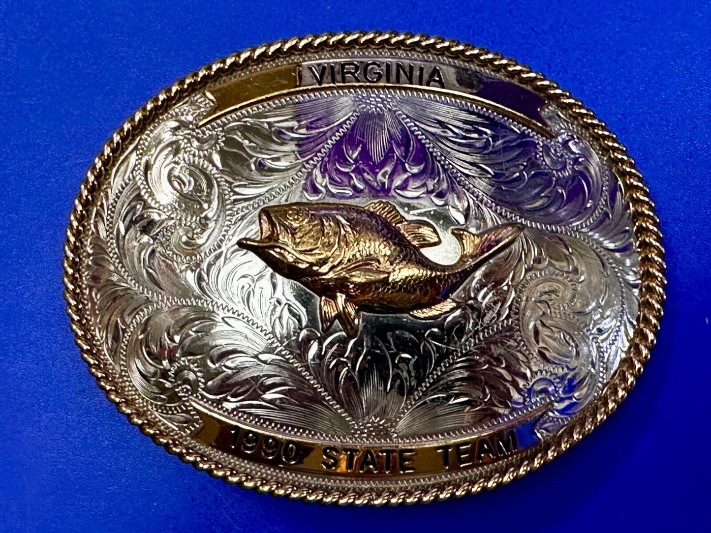 VA State Mr. Bass Fishing Clayton Lake Trophy Montana Silversmiths Belt Buckle