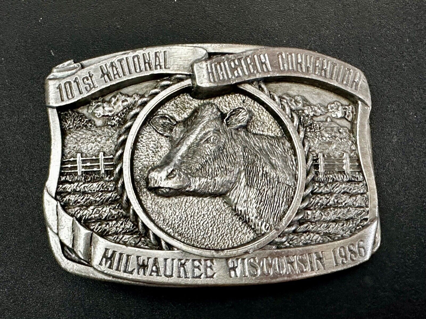 101st Holstein Convention The Dairy Shrine Milwaukee Wisconsin 1986 Belt Buckle