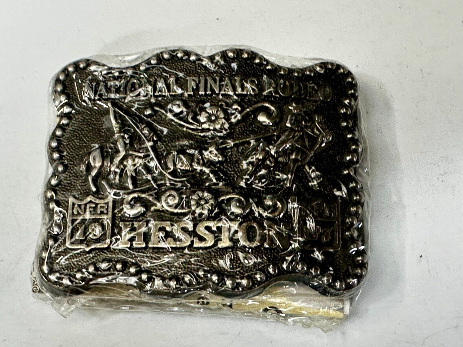 1987 Hesston National Finals Rodeo NFR Cowboys Youth Size NOS Belt Buckle