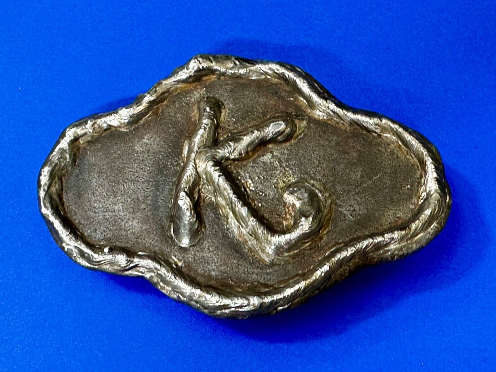 Artisan Initial Letter K  - Large Chunky Metal outlined Belt Buckle