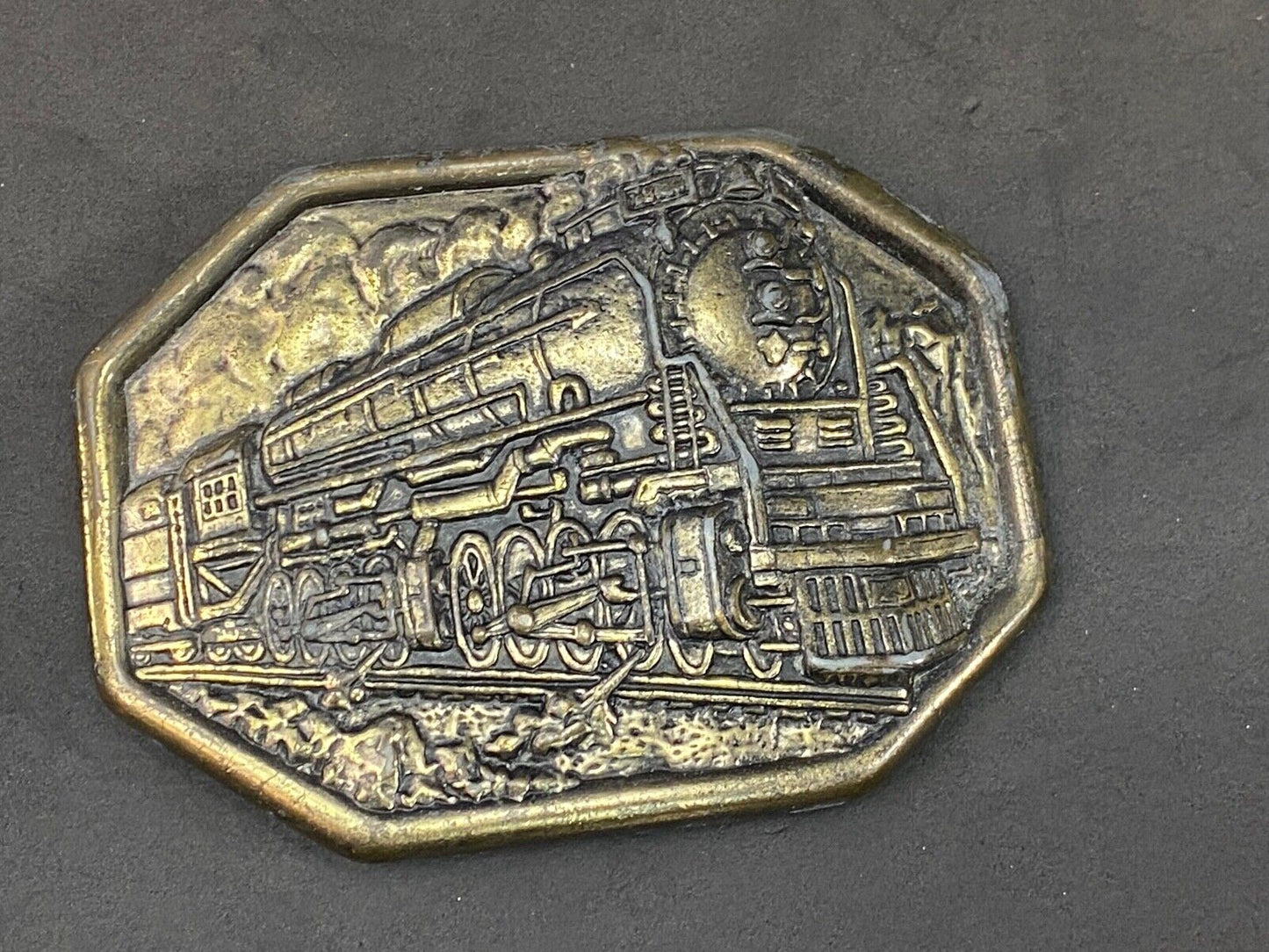 Vintage Avon Steam Train Locomotive Belt Buckle From The 1970S Very Detailed