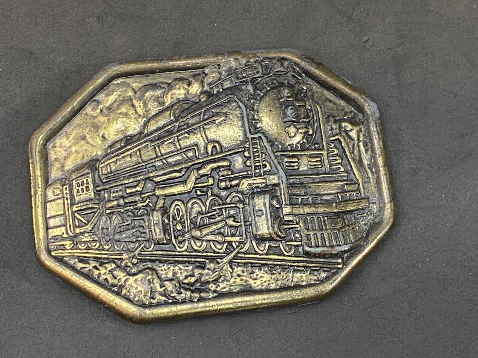 Vintage Avon Steam Train Locomotive Belt Buckle From The 1970S Very Detailed