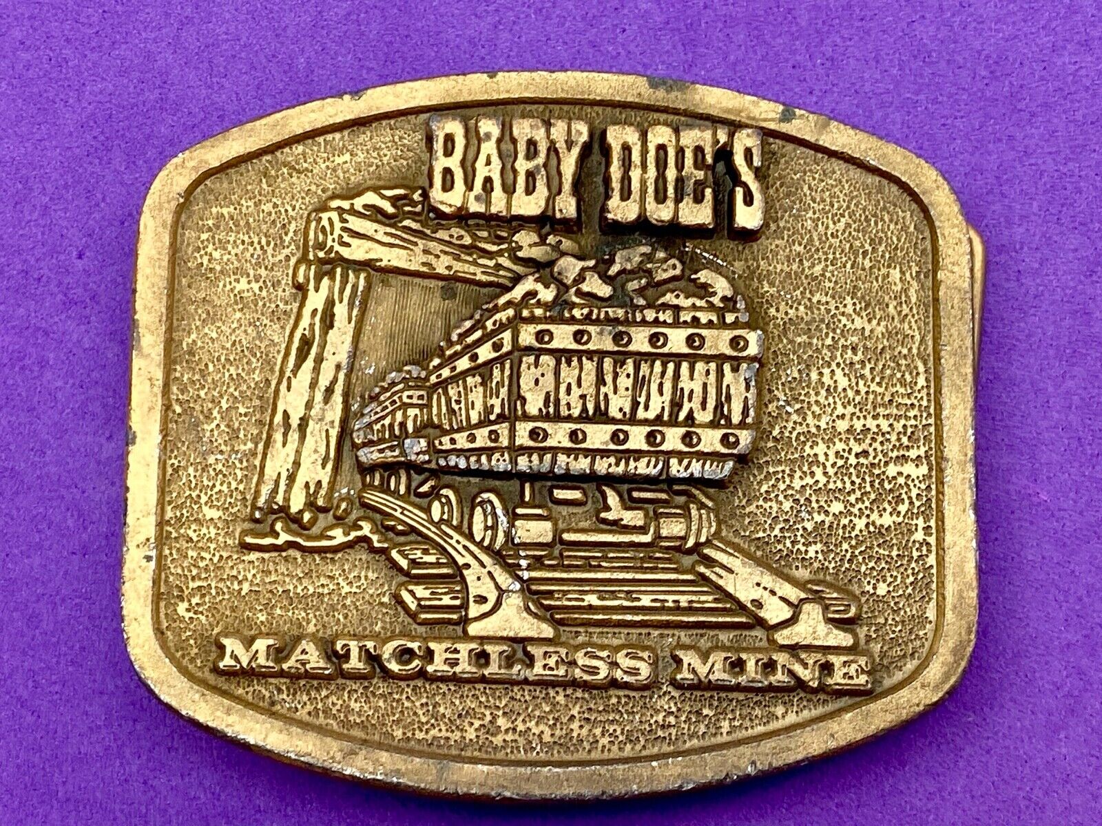 Vintage Baby Doe’s - Matchless Mine belt buckle - Coal Oil Miners 