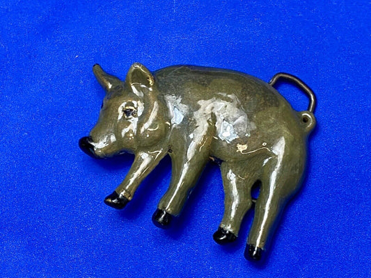 Adorable Pig Hog on the farm cutout swine animal belt buckle