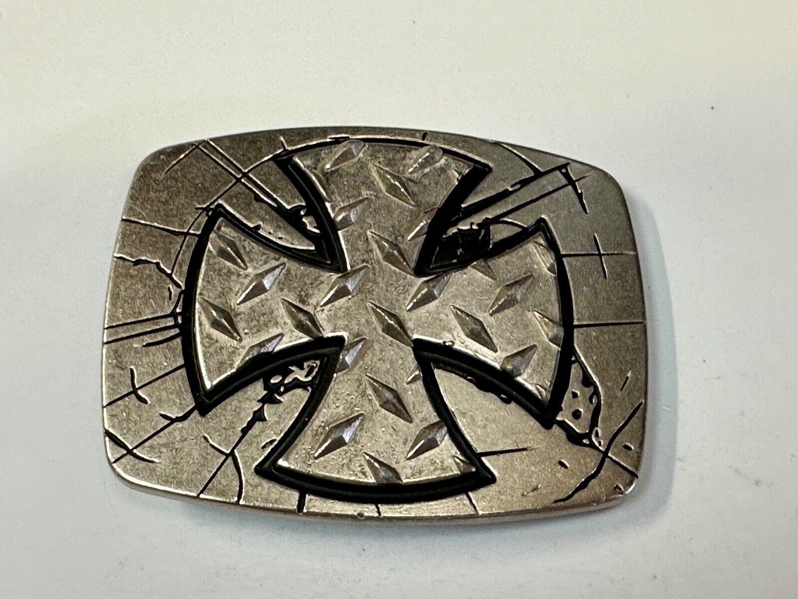 Unique Maltese Iron Cross silver & black color Chrome brand Belt Buckle