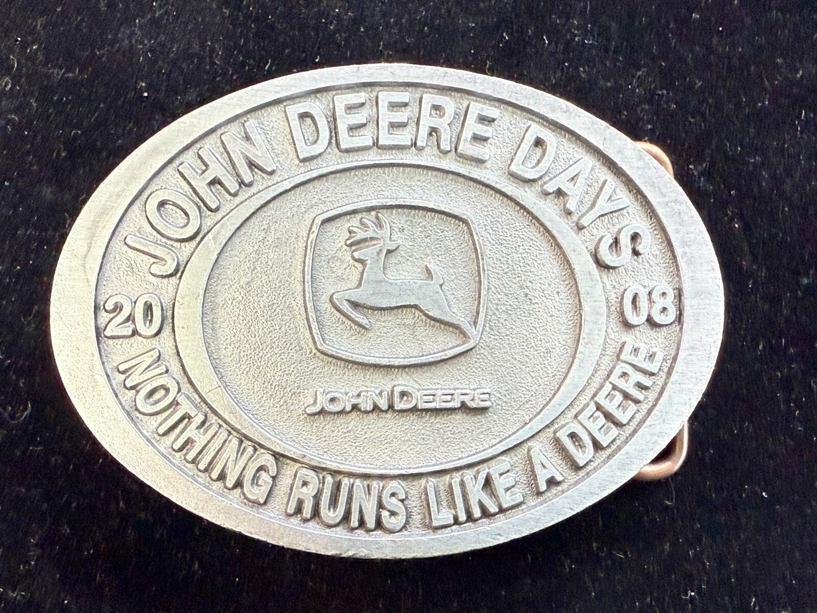 Vintage John Deere Days 2008 Nothing Runs like A Deere Farming Belt Buckle