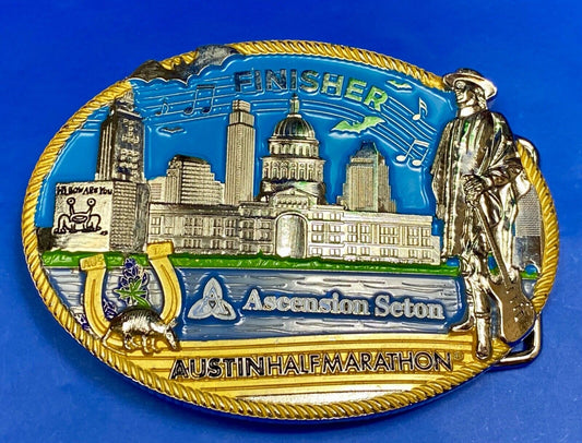 Ascension Section Austin Half Marathon & 5K Race Finisher Belt Buckle