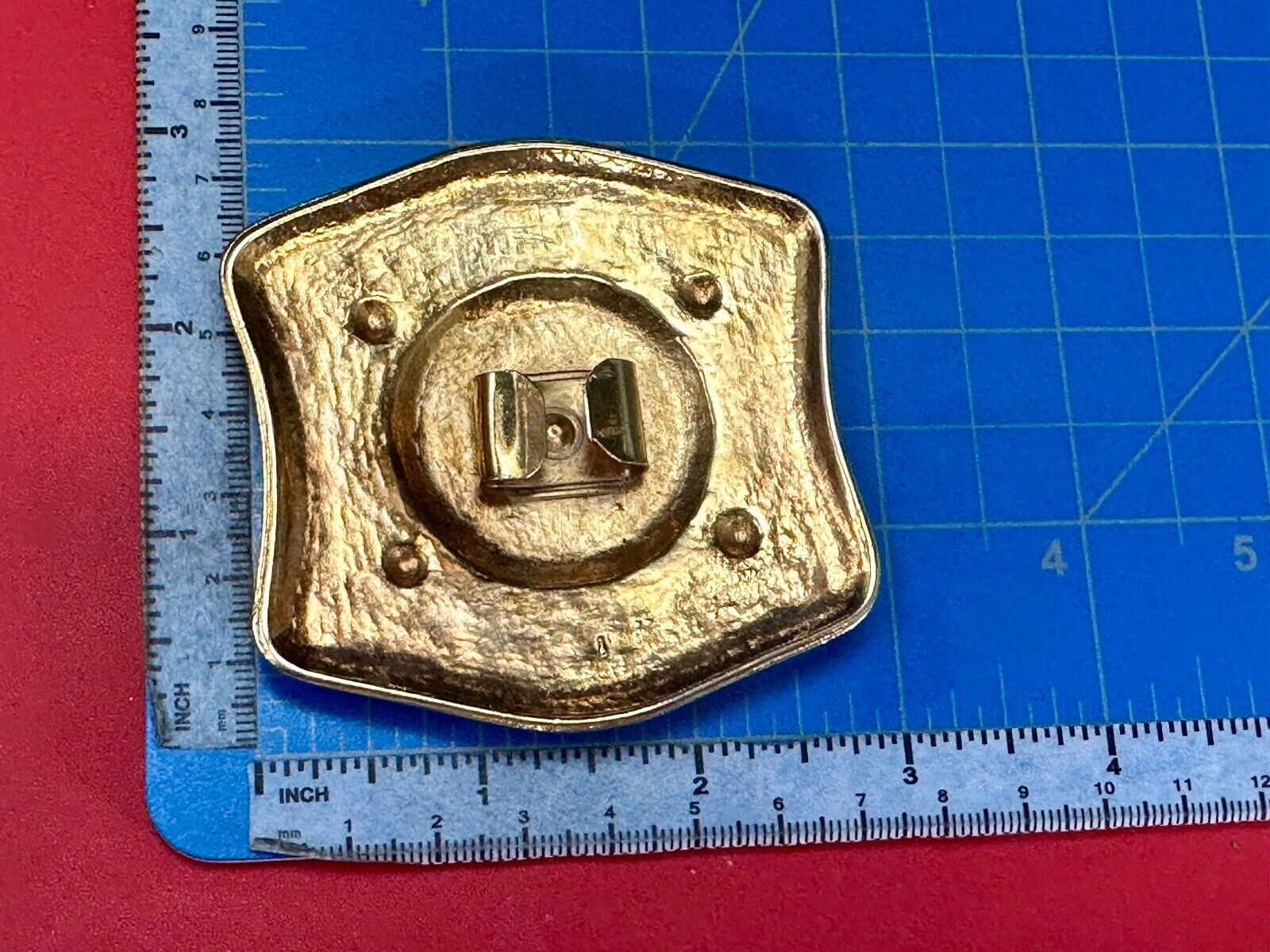 80's retro gold & cream color scarf slide