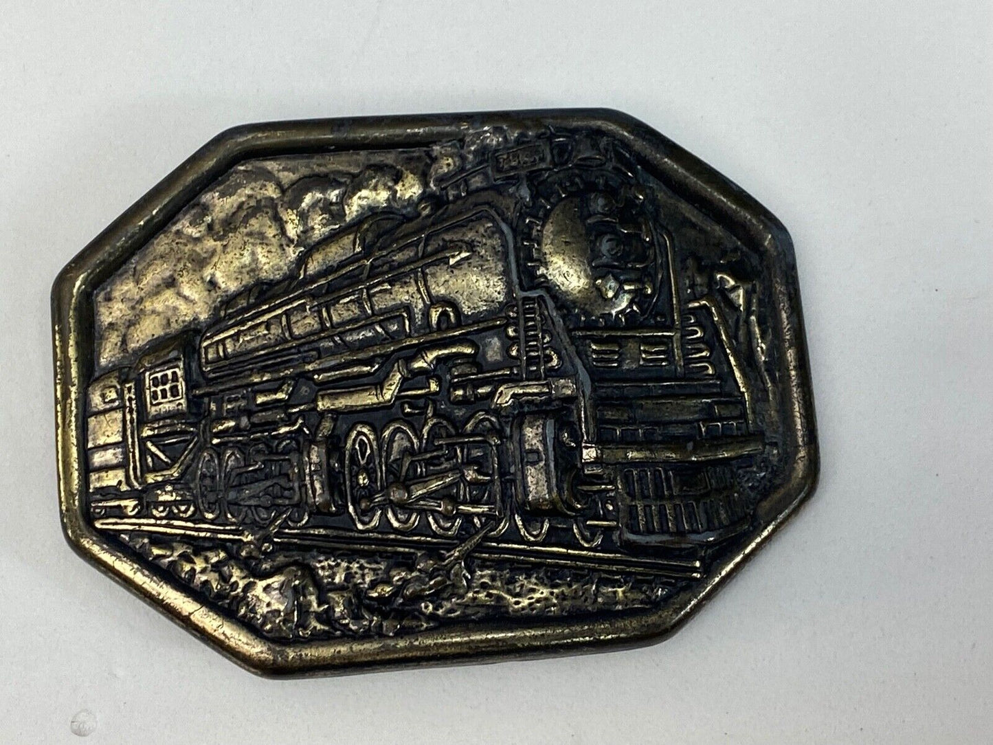 Vintage Avon Steam Train Locomotive Belt Buckle From The 1970S Very Detailed