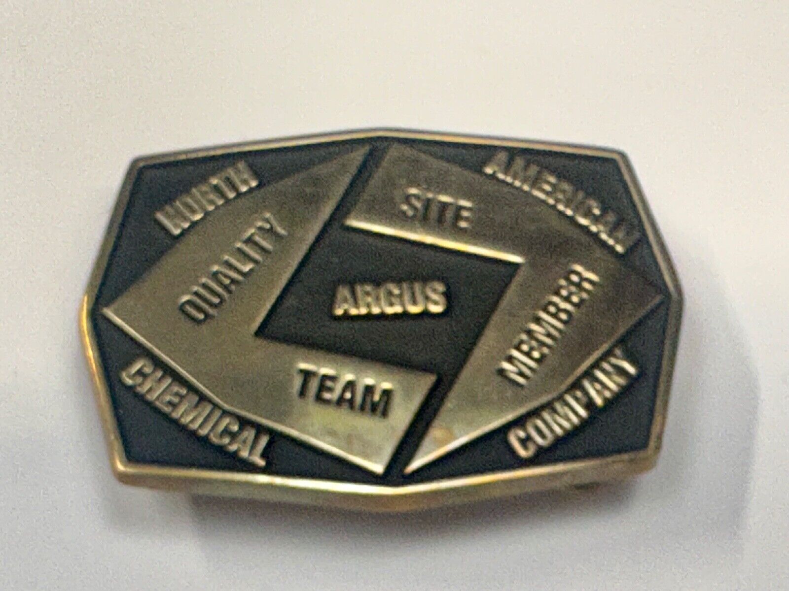 Aegius North American Chemical Company team member brass Anacortes belt buckle