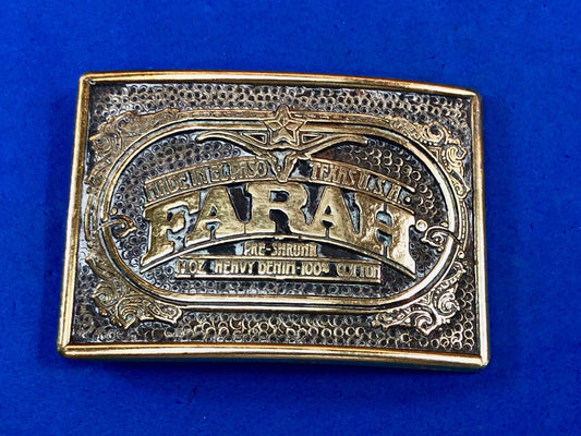Vintage FARAH Heavy Denim cotton El Paso Texas western Belt Buckle 