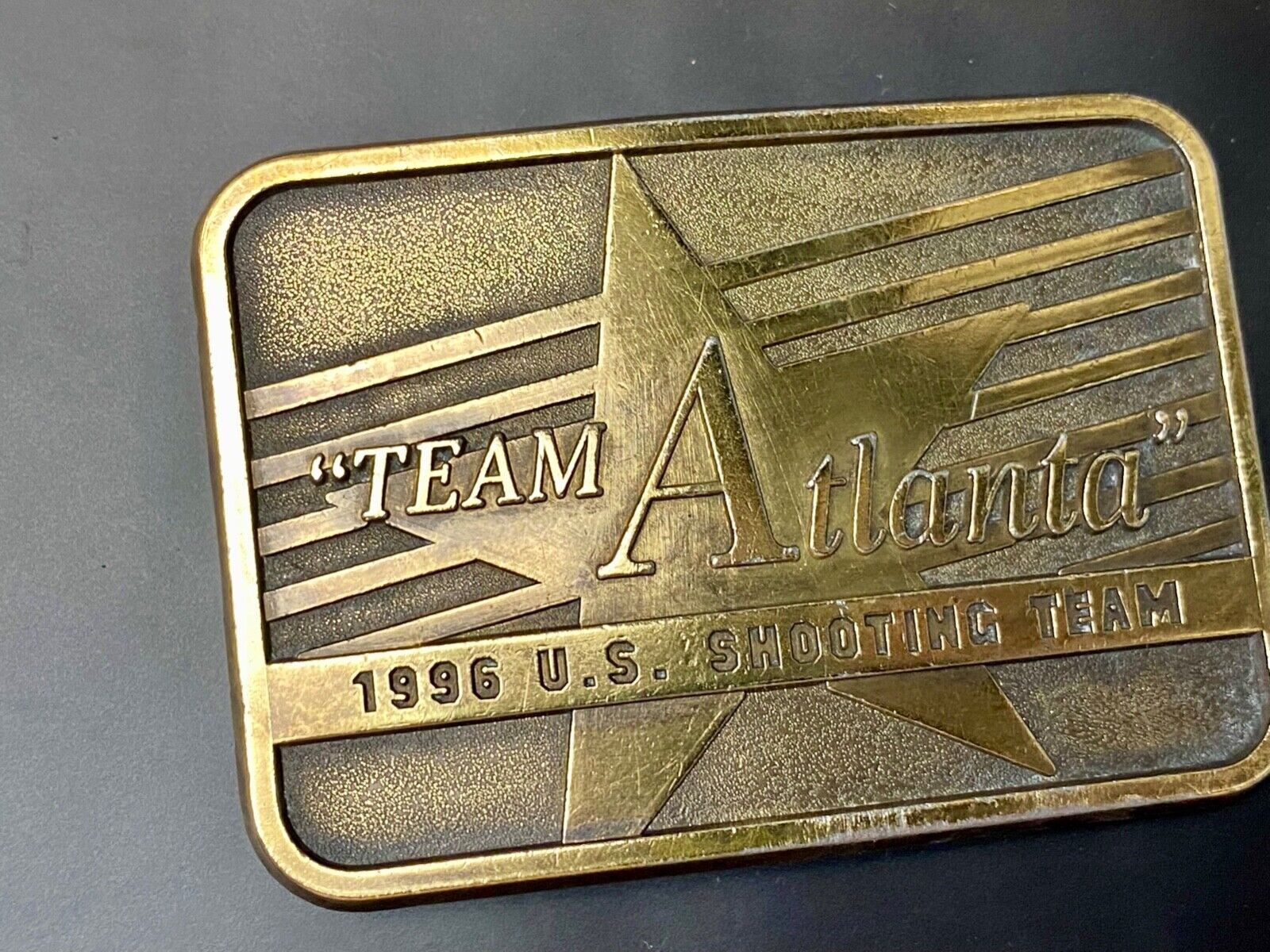 Team Atlanta 1996 U.S. Shooting Team Commemorative Vintage Belt Buckle