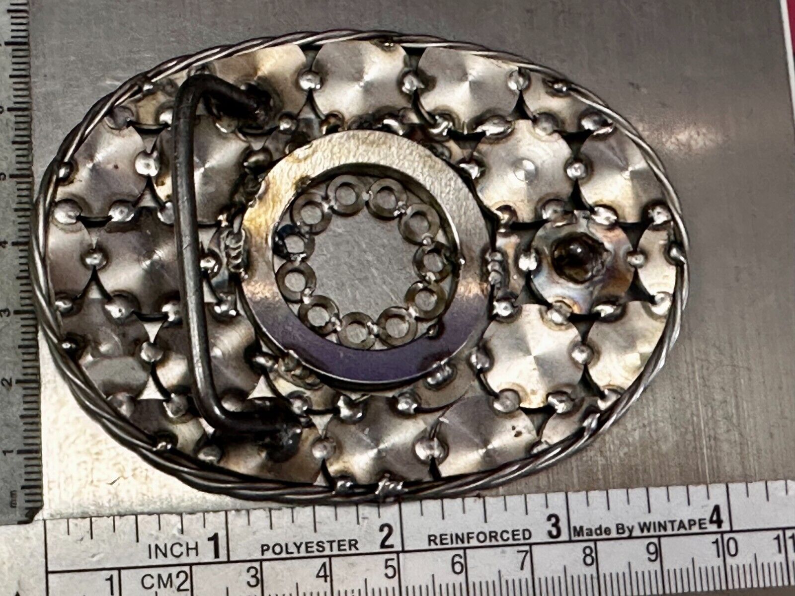 Unique Welder Machine Shop Folk Industrial Art Quality Artisan Oval Belt Buckle