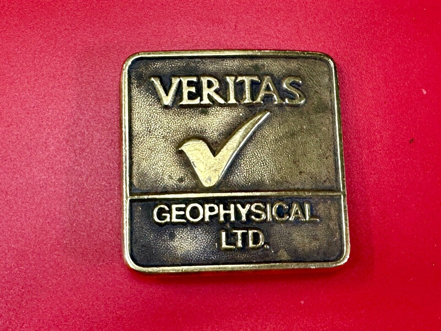 Veritas Geophysical Ltd CGG Alberta Canada vintage adverting belt buckle