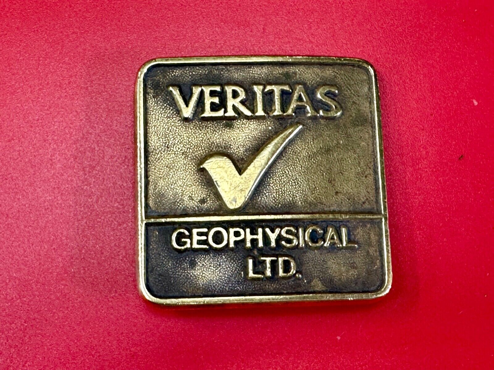 Veritas Geophysical Ltd CGG Alberta Canada vintage adverting belt buckle
