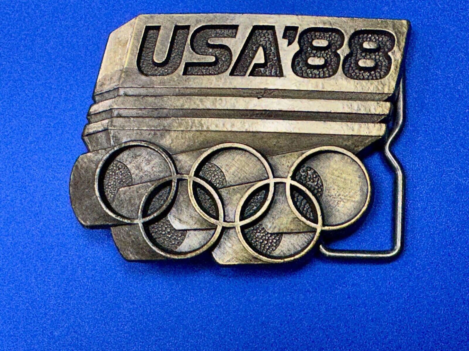 USA Olympic Games 1988  Five Ring Emblem logo belt buckle