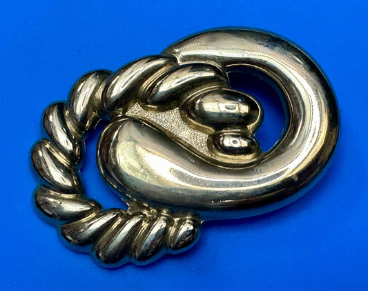 Abstract Infinity Loop Hippie Boho Silver Tone Vintage Belt Scarf Slide Buckle