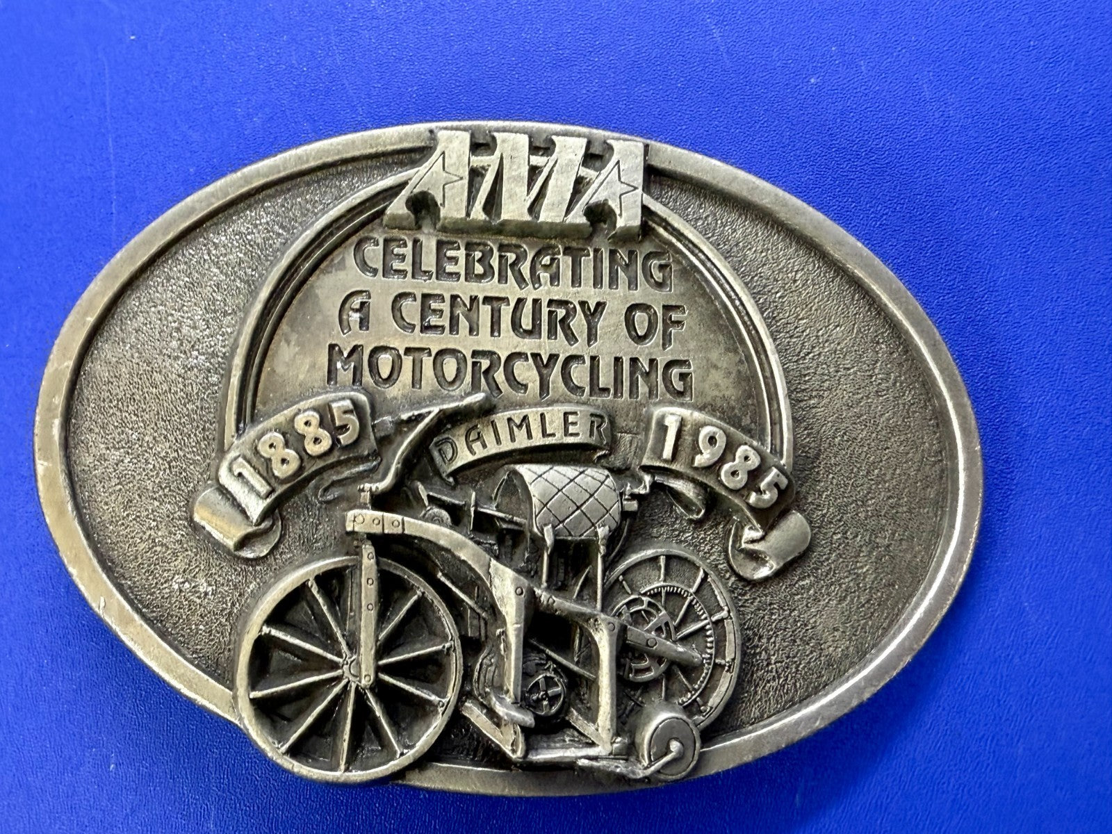 AMA American Motorcyclist Association A Century of Motorcycling Vtg. Belt Buckle