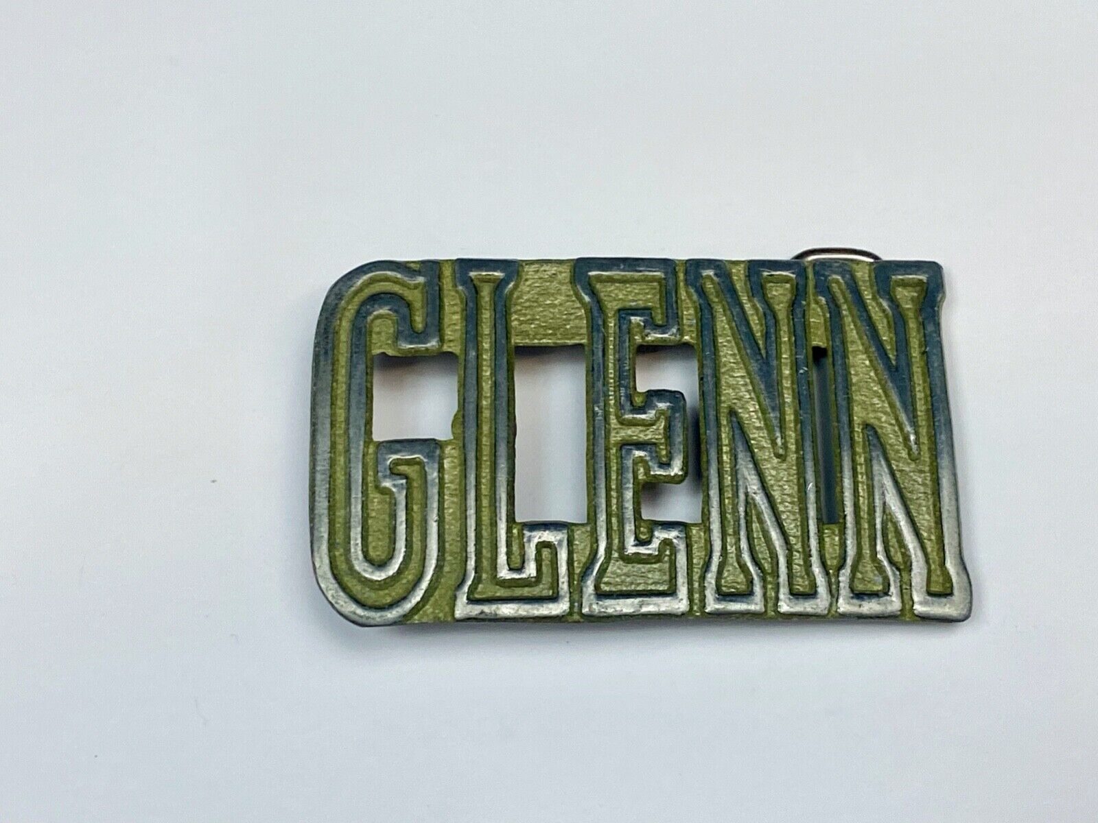 Vintage Glenn Name Block Letter Belt Buckle By The Chad Mfg. Denver Co