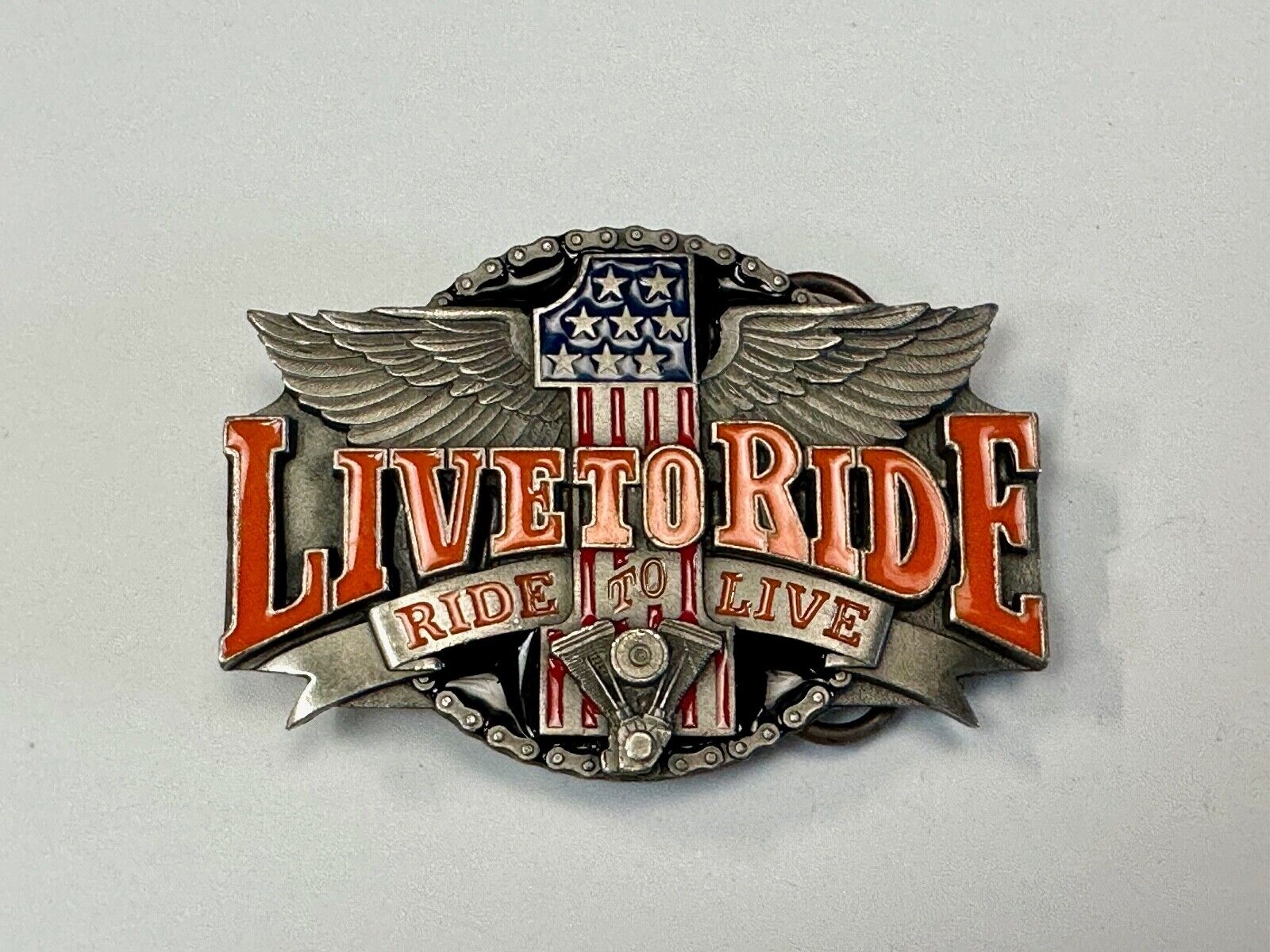 #1 Live to ride - Eagle Flag Bikers Motorcycles X-7 Siskiyou belt buckle