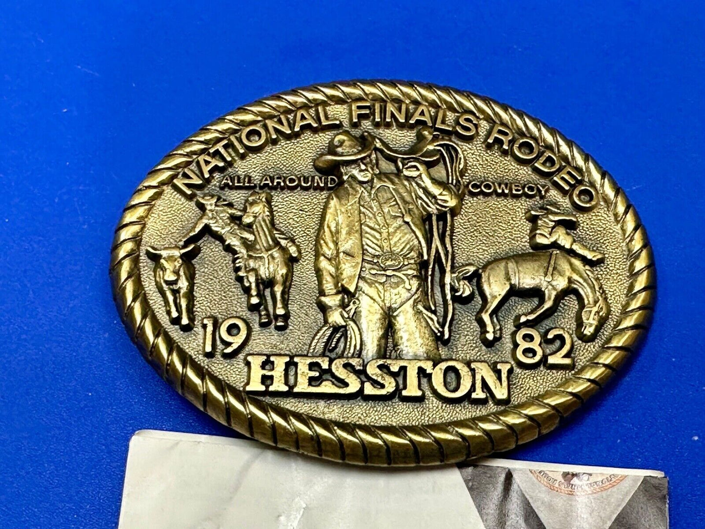 1982 Hesston National Finals Rodeo NFR Collectors Rodeo Cowboy Belt Buckle