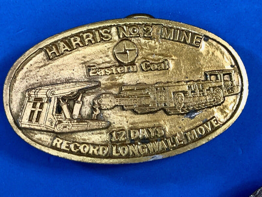 1986 Company move presentation Harris Eastern coal mine Award Belt Buckle 