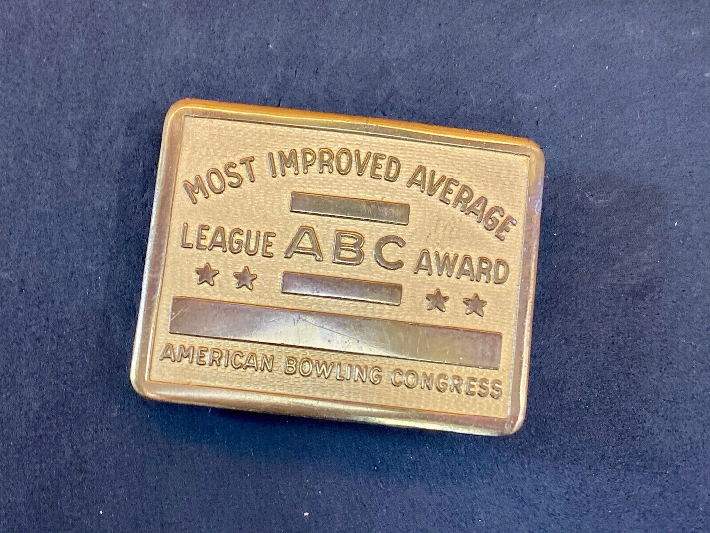Abc American Bowling Congress  Belt Buckle - Most Improved League Award 
