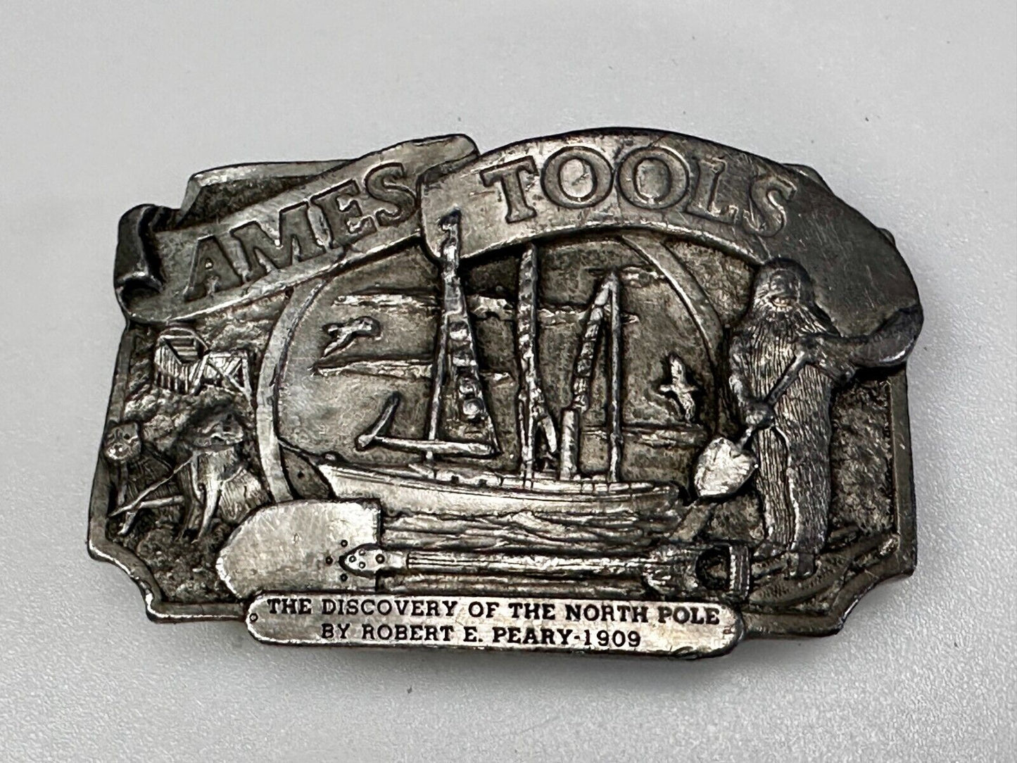 AMES TOOLS The Discovery of the North Pole by Robert E. Peary 1983 Belt Buckle