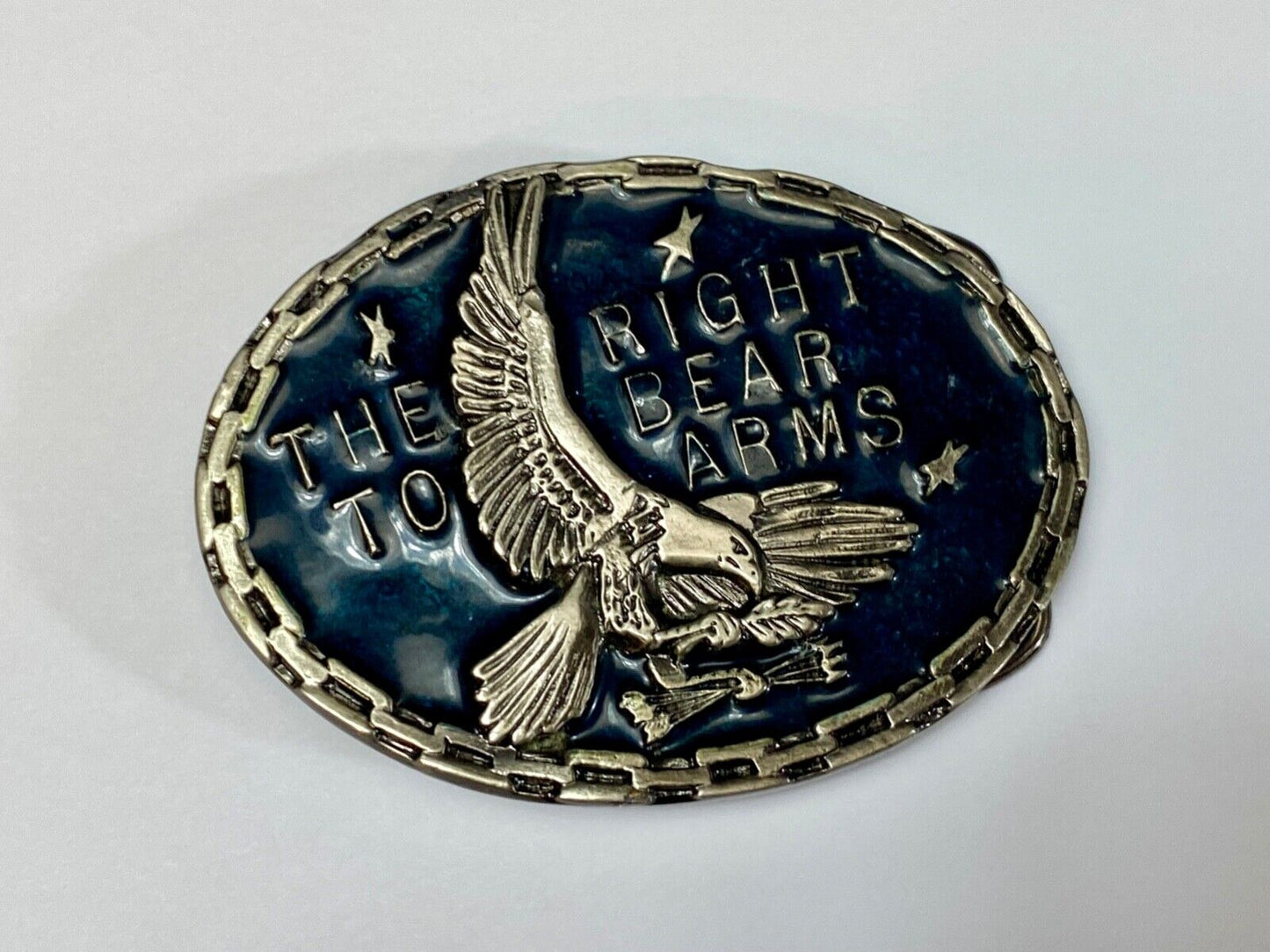 Article 2 The right to bear arms NRA Gun Rights belt buckle w/ Chain Boarder