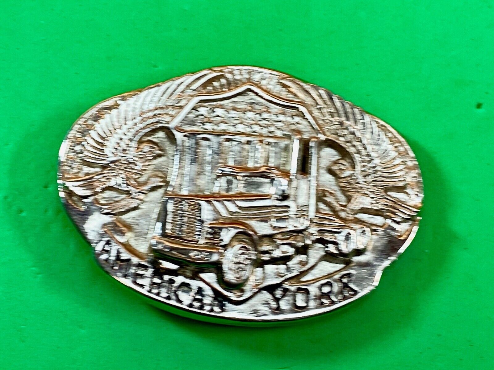 Vintage American Yorr Belt Buckle - Semi Tractor Truck Driver Big Rig 18 Wheeler