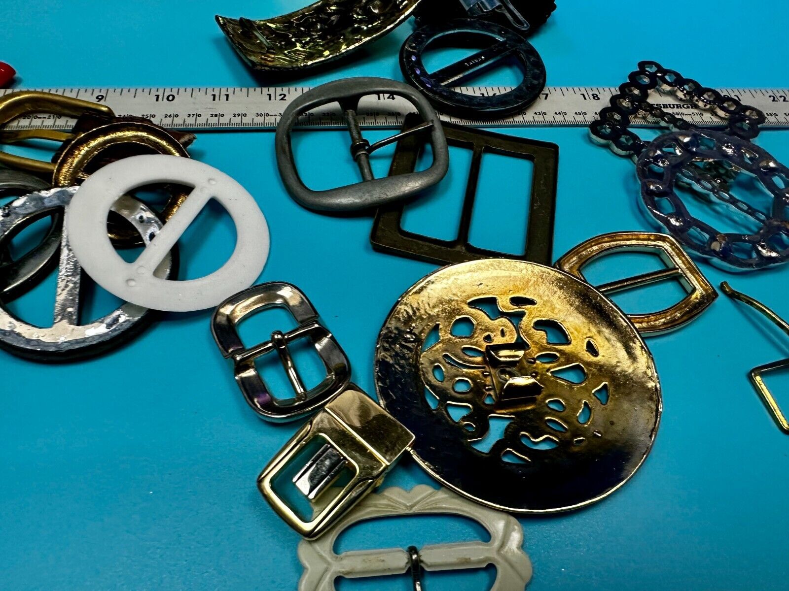 23 Vintage to Modern Scarf Slides Belt buckles -  Lot, Grab Bag - Resale Gifts!