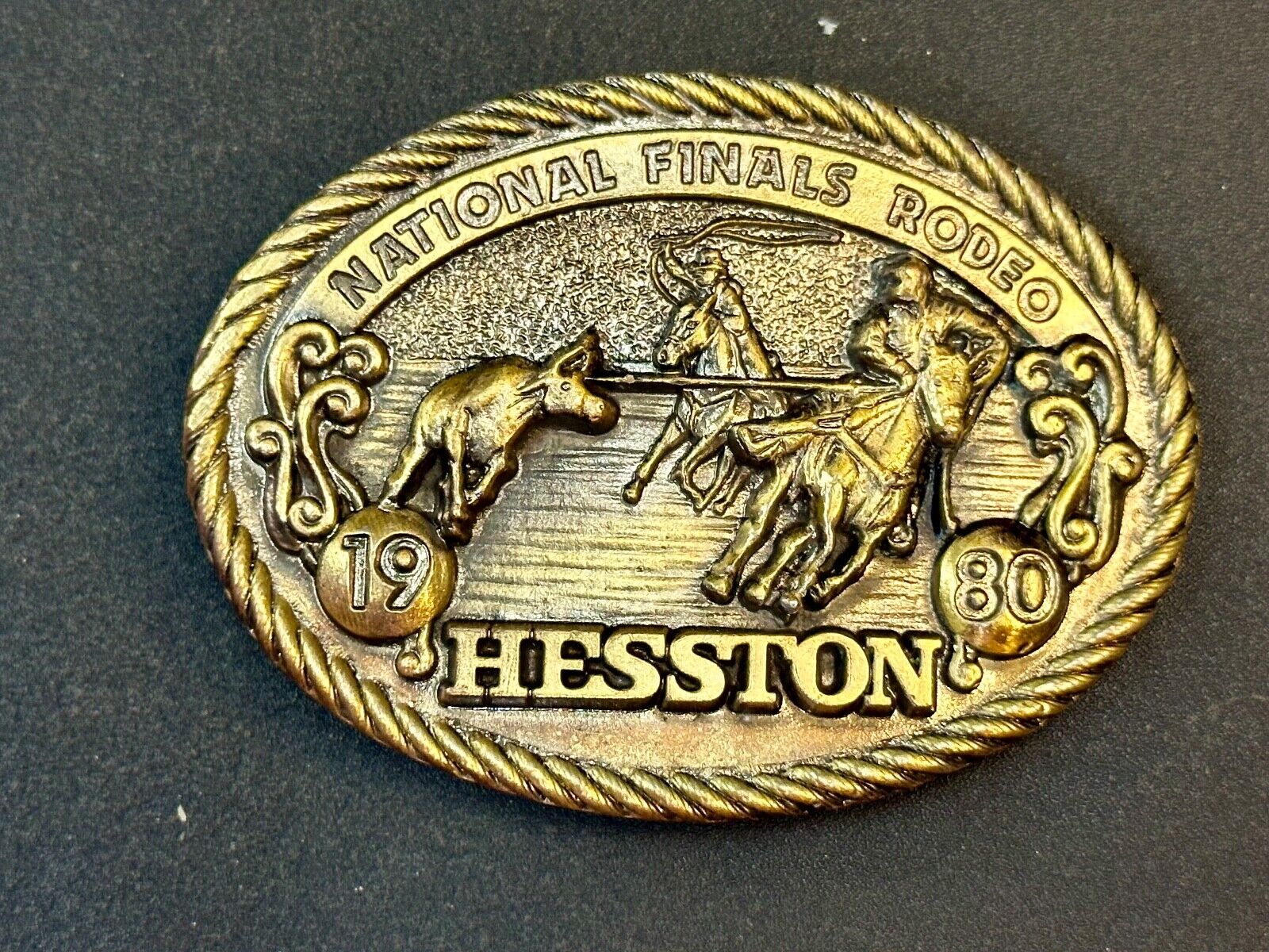 1980 Hesston National Finals Rodeo NFR Limited Edition Collectors Belt Buckle