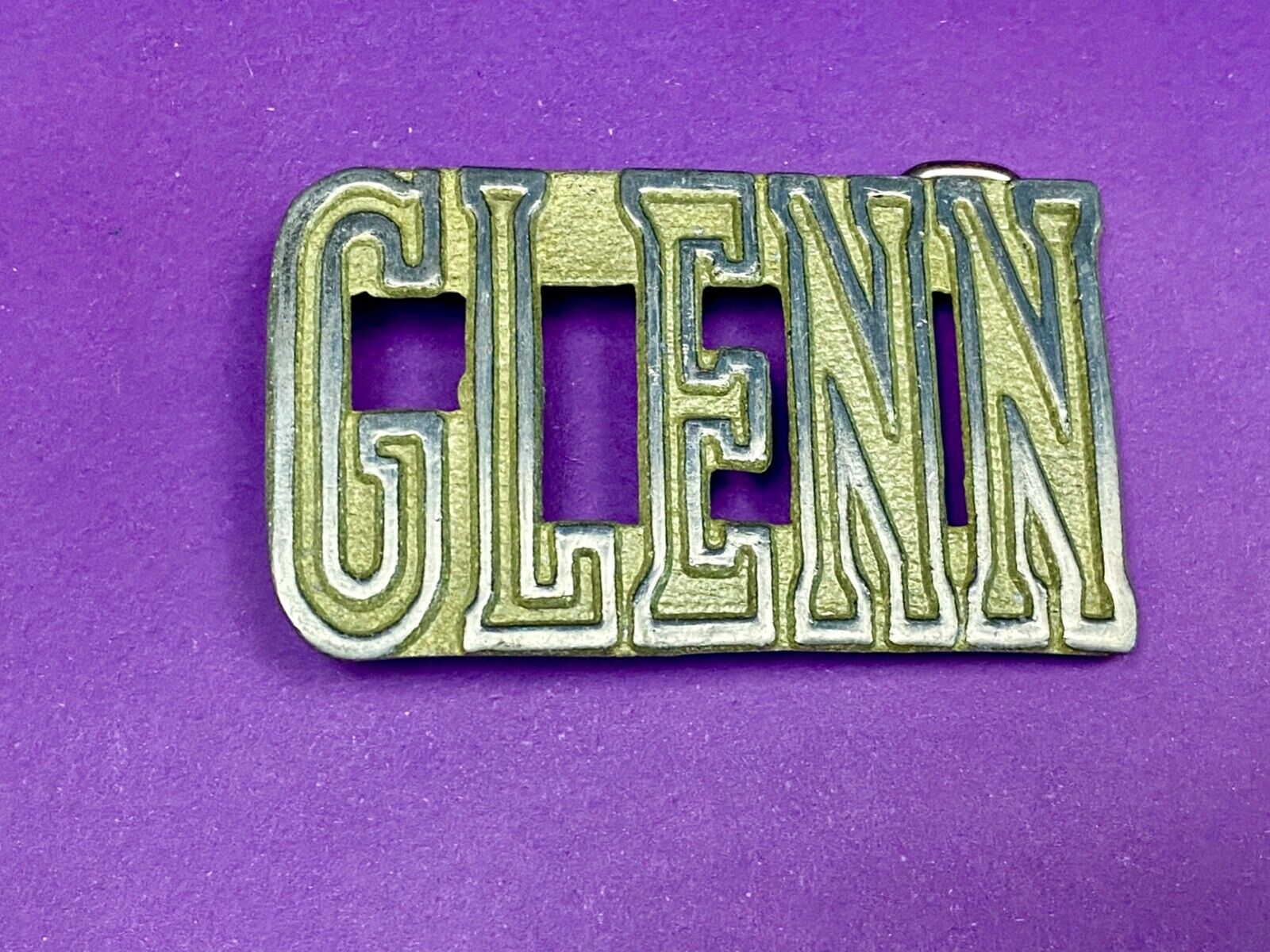 Vintage Glenn Name Block Letter Belt Buckle By The Chad Mfg. Denver Co