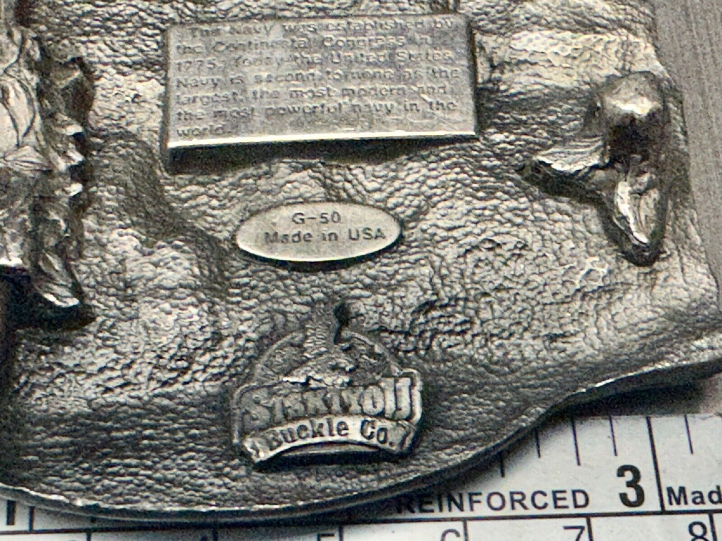 United States Navy USA Continental Congress Vintage 1987 Belt Buckle by Siskiyou