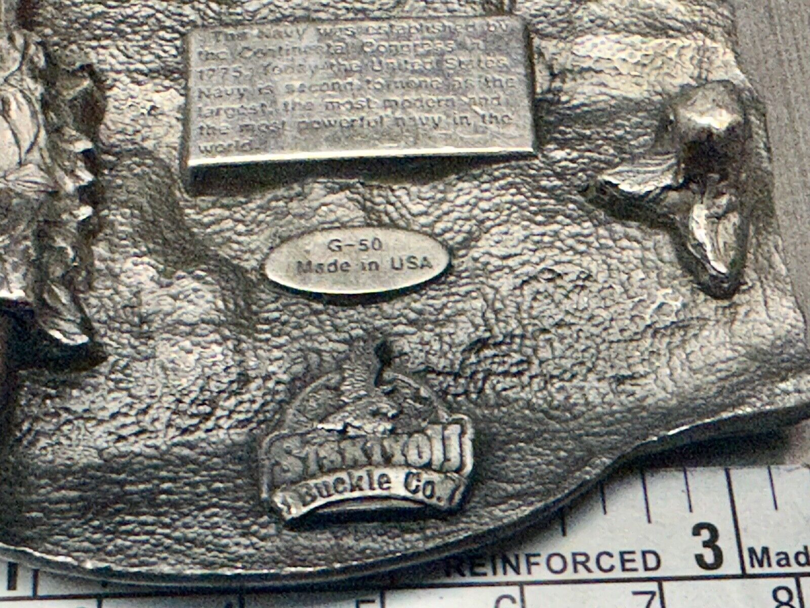 United States Navy USA Continental Congress Vintage 1987 Belt Buckle by Siskiyou
