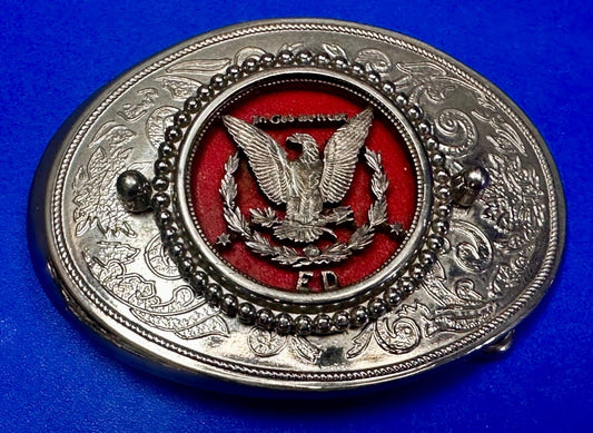 United States of America Flying Eagle Belt Buckle - Use For Silver Dollar Coin