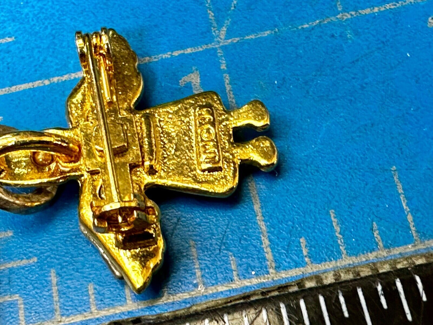 Vintage Guardian Angel Wings Silver & Gold Tone Brooch Pin IMO 95