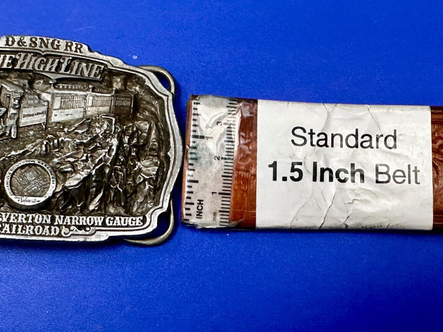 Train Rail Road Durango & Silverton Narrow Gauge C+J Vintage 1980s  Belt Buckle