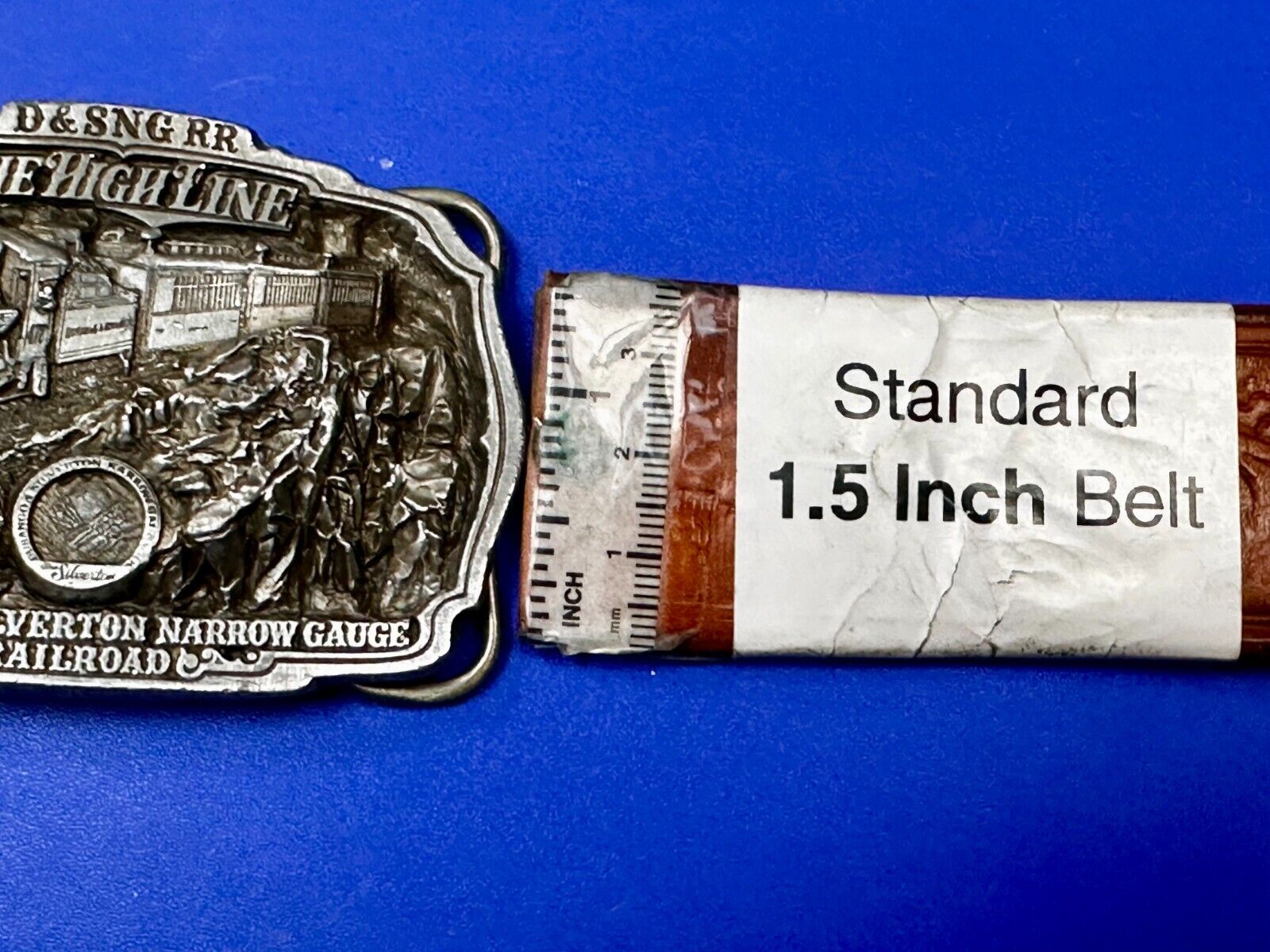 Train Rail Road Durango & Silverton Narrow Gauge C+J Vintage 1980s  Belt Buckle